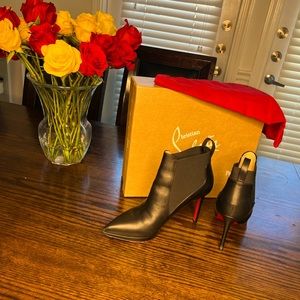 Butter Leather Black Chrstian Louboutin Booties